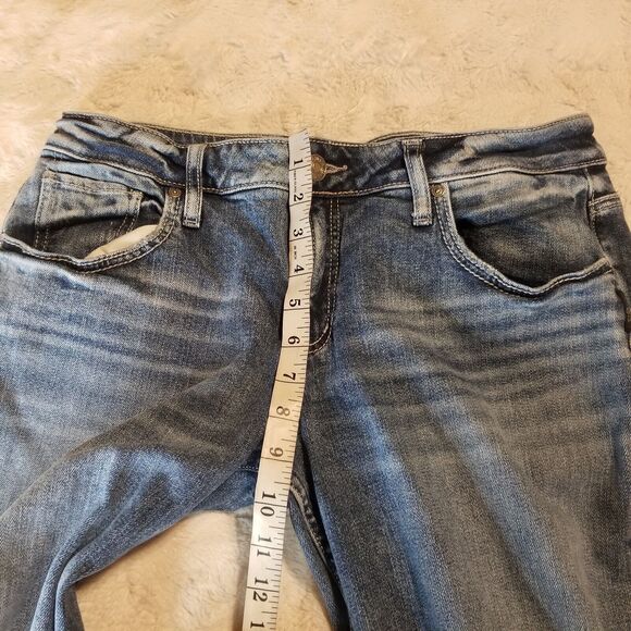 Silver Jeans Womens 30x 29 Boyfriend Distressed Fluid Denim Medium Wash … - Picture 6 of 12